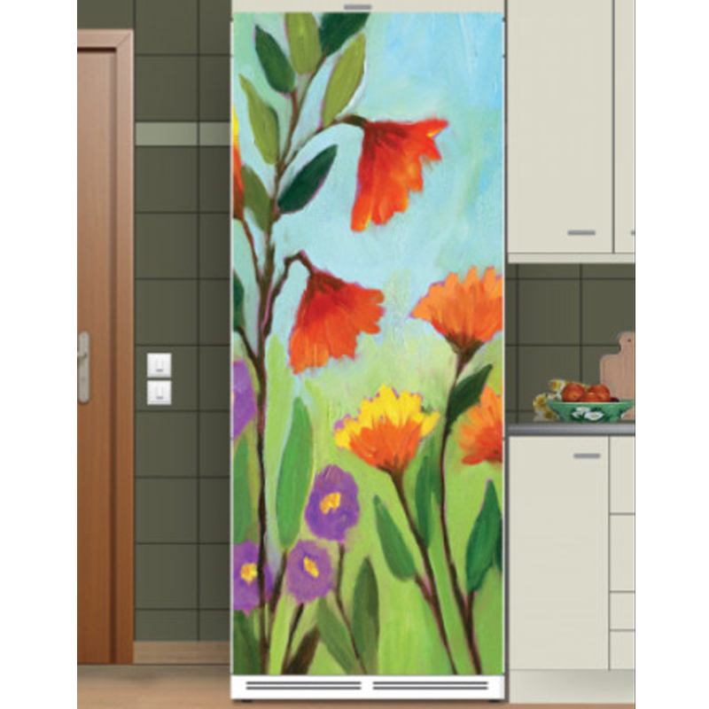 Αυτοκόλλητο ψυγείου με λουλούδια